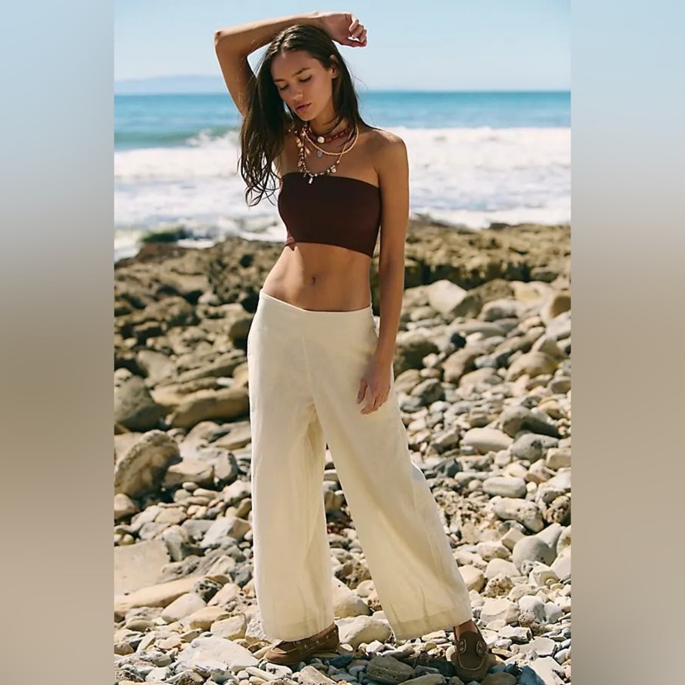 NWOT Free People Free-est Demi Cotton-Linen Pants